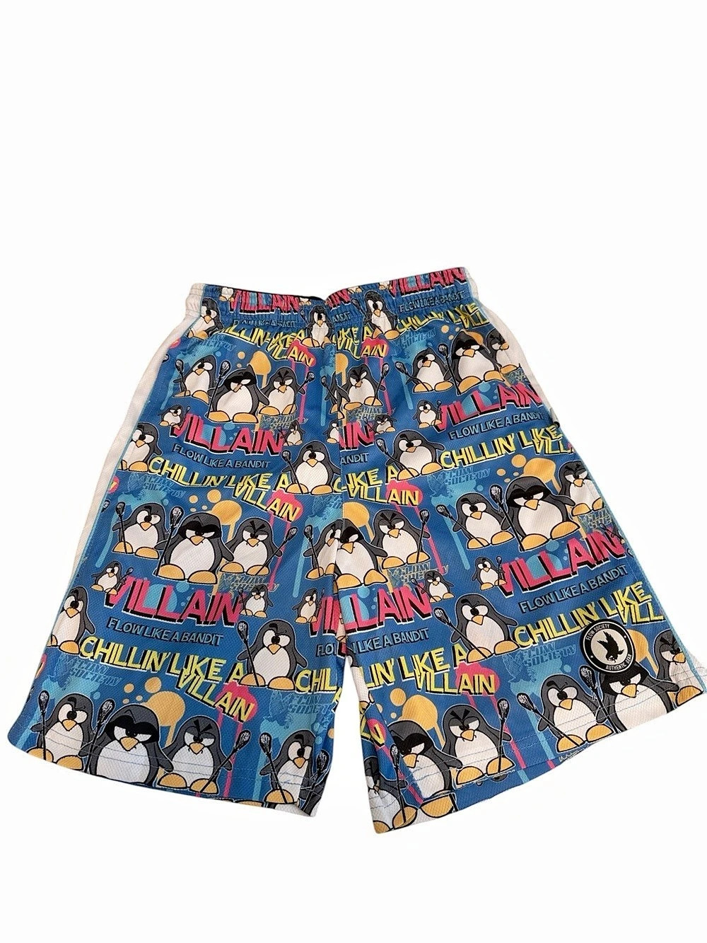 Flow Society Chillin Villain Lacrosse Shorts Blue & Black Youth XL